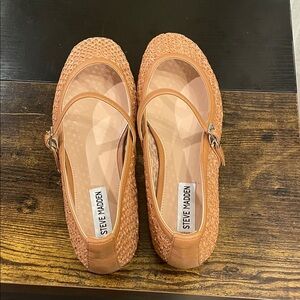 Steve Madden Women's Woven Tan Flats Maryjane size 10